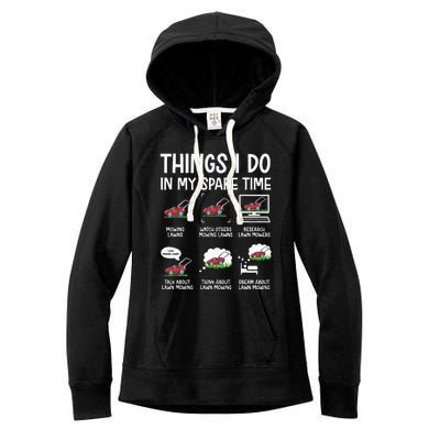 Funny Lawn Mower Clothes Gifts For Landscapers Gardener Women's Fleece Hoodie