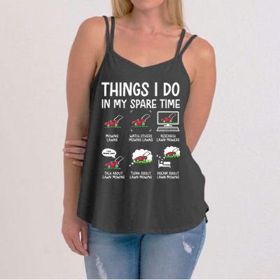 Funny Lawn Mower Clothes Gifts For Landscapers Gardener Women's Strappy Tank