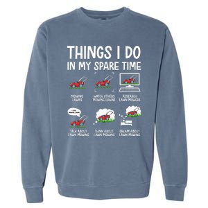 Funny Lawn Mower Clothes Gifts For Landscapers Gardener Garment-Dyed Sweatshirt