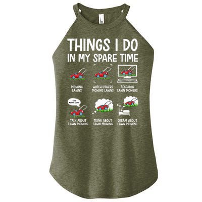 Funny Lawn Mower Clothes Gifts For Landscapers Gardener Women's Perfect Tri Rocker Tank