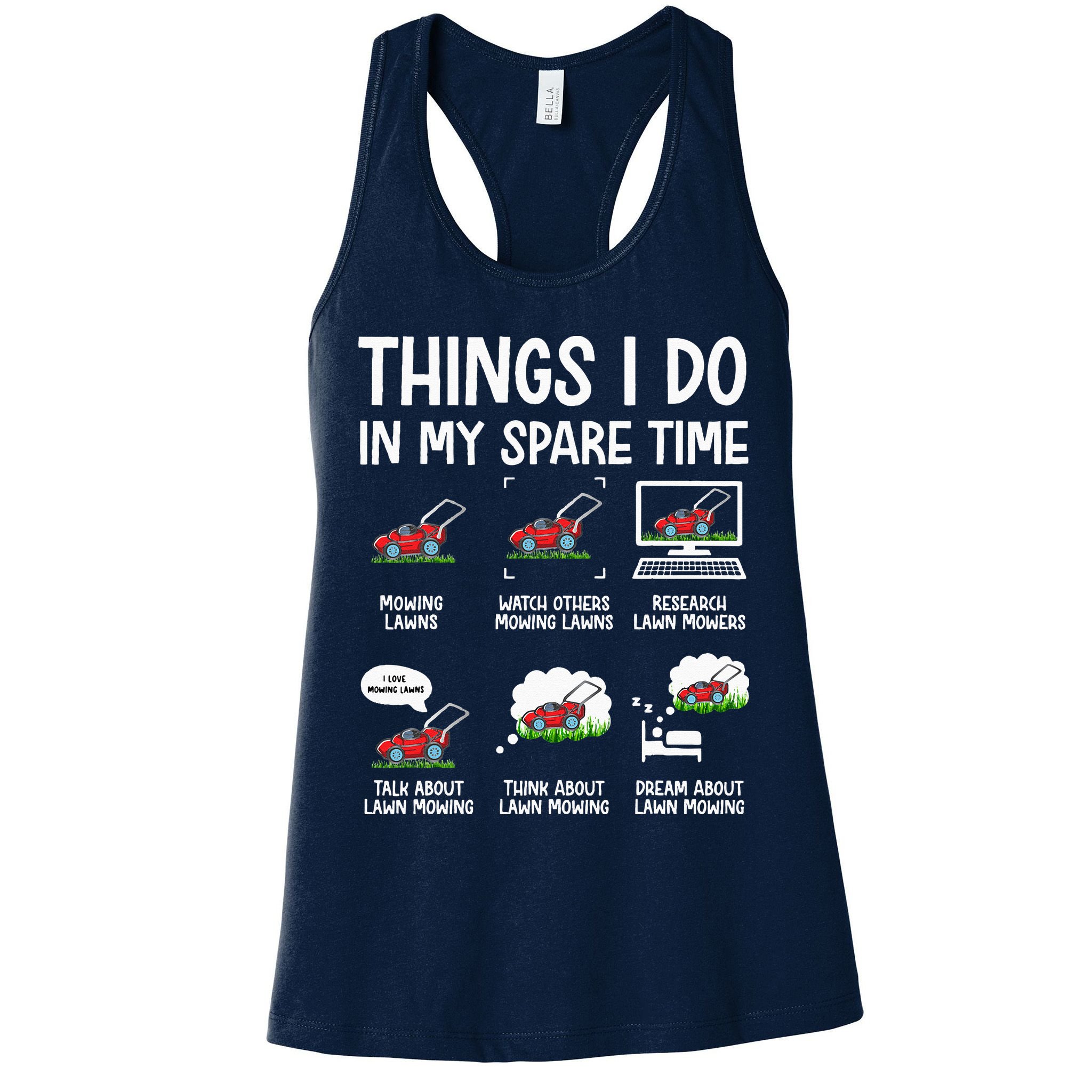 Funny Lawn Mower Clothes Gifts For Landscapers Gardener Womens Tank Top