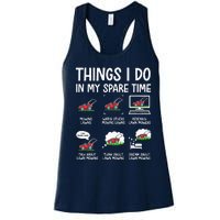 Funny Lawn Mower Clothes Gifts For Landscapers Gardener Women's Racerback Tank