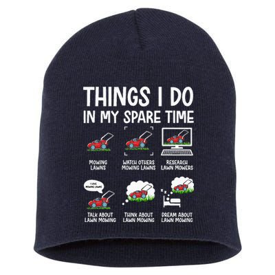 Funny Lawn Mower Clothes Gifts For Landscapers Gardener Short Acrylic Beanie