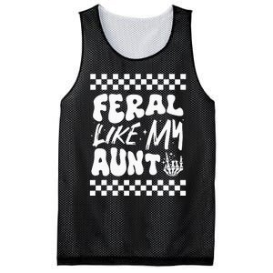 Feral Like My Aunt Groovy Funny Feral Nephew Niece Retro Mesh Reversible Basketball Jersey Tank