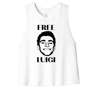 Free Luigi Mangione Merch Women's Racerback Cropped Tank