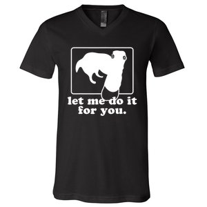 Funny Let Me Do It For You Borzoi Dog Meme V-Neck T-Shirt