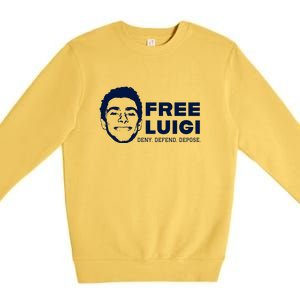 Free Luigi Mangione Deny Defend Depose Premium Crewneck Sweatshirt