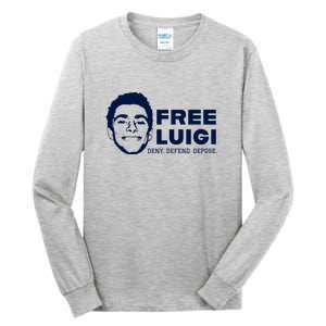 Free Luigi Mangione Deny Defend Depose Tall Long Sleeve T-Shirt