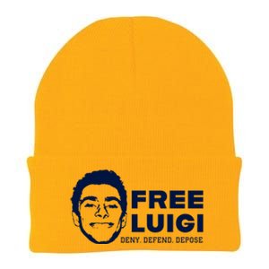 Free Luigi Mangione Deny Defend Depose Knit Cap Winter Beanie