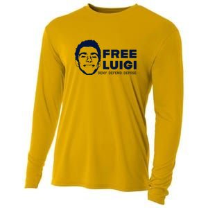 Free Luigi Mangione Deny Defend Depose Cooling Performance Long Sleeve Crew