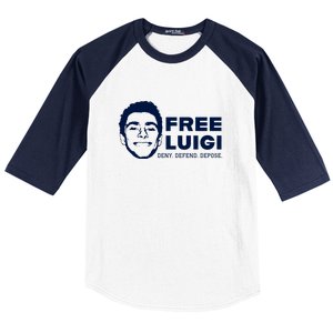 Free Luigi Mangione Deny Defend Depose Baseball Sleeve Shirt