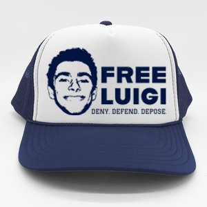 Free Luigi Mangione Deny Defend Depose Trucker Hat