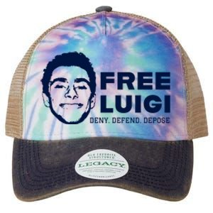 Free Luigi Mangione Deny Defend Depose Legacy Tie Dye Trucker Hat