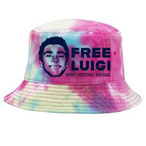 Free Luigi Mangione Deny Defend Depose Tie-Dyed Bucket Hat