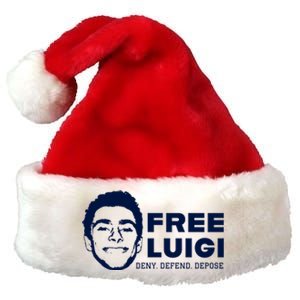 Free Luigi Mangione Deny Defend Depose Premium Christmas Santa Hat