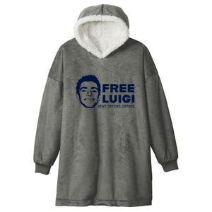 Free Luigi Mangione Deny Defend Depose Hooded Wearable Blanket