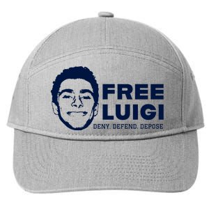 Free Luigi Mangione Deny Defend Depose 7-Panel Snapback Hat