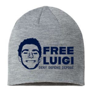 Free Luigi Mangione Deny Defend Depose Sustainable Beanie