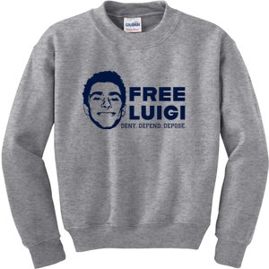 Free Luigi Mangione Deny Defend Depose Kids Sweatshirt