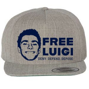 Free Luigi Mangione Deny Defend Depose Wool Snapback Cap