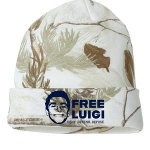 Free Luigi Mangione Deny Defend Depose Kati Licensed 12" Camo Beanie