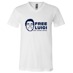 Free Luigi Mangione Deny Defend Depose V-Neck T-Shirt