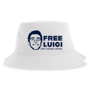 Free Luigi Mangione Deny Defend Depose Sustainable Bucket Hat