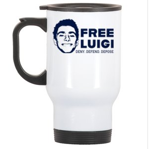 Free Luigi Mangione Deny Defend Depose Stainless Steel Travel Mug