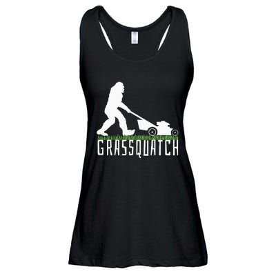 Funny Lawn Mowing Grassquatch Bigfoot Lawn Mower Ladies Essential Flowy Tank