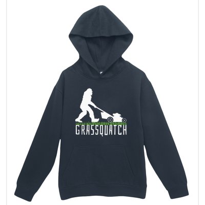 Funny Lawn Mowing Grassquatch Bigfoot Lawn Mower Urban Pullover Hoodie