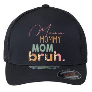 Funny Leopard Mama Mommy Mom Bruh Gift Mother's Day Great Gift Flexfit Unipanel Trucker Cap