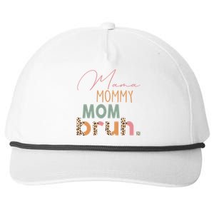 Funny Leopard Mama Mommy Mom Bruh Gift Mother's Day Great Gift Snapback Five-Panel Rope Hat