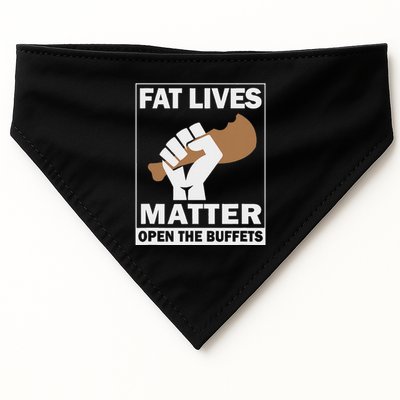 Fat Lives Matters Open The Buffets Funny Chubby Meat Lover USA-Made Doggie Bandana