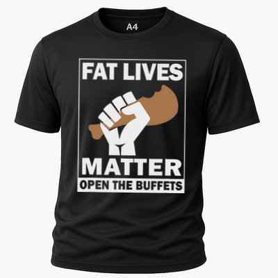 Fat Lives Matters Open The Buffets Funny Chubby Meat Lover Performance Shirt
