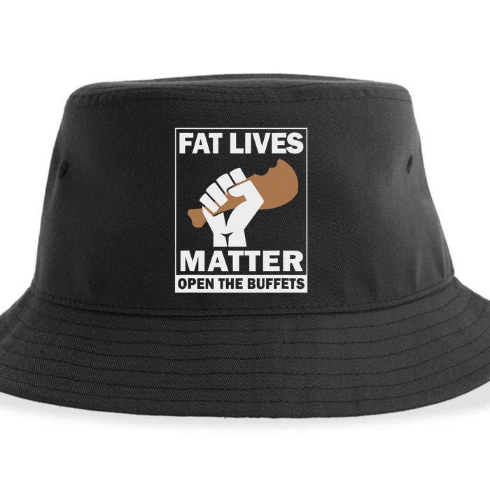 Fat Lives Matters Open The Buffets Funny Chubby Meat Lover Sustainable Bucket Hat