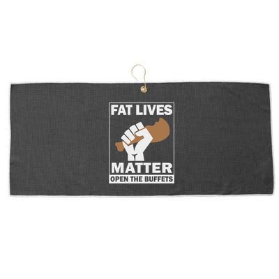 Fat Lives Matters Open The Buffets Funny Chubby Meat Lover Large Microfiber Waffle Golf Towel