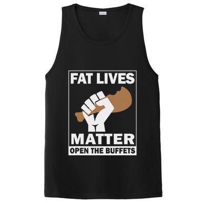 Fat Lives Matters Open The Buffets Funny Chubby Meat Lover PosiCharge Competitor Tank