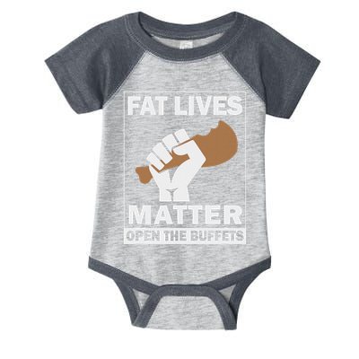 Fat Lives Matters Open The Buffets Funny Chubby Meat Lover Infant Baby Jersey Bodysuit