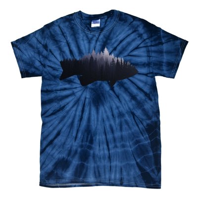 Fishing Large Mouth Bass Forest Nature Fish Fisherman Gift Tie-Dye T-Shirt