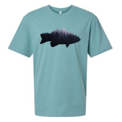 Fishing Large Mouth Bass Forest Nature Fish Fisherman Gift Sueded Cloud Jersey T-Shirt