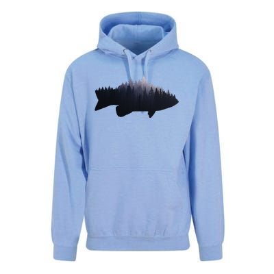 Fishing Large Mouth Bass Forest Nature Fish Fisherman Gift Unisex Surf Hoodie