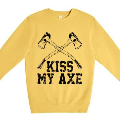 Funny Lumberjac My Axe Gift For Tournaments Tee Premium Crewneck Sweatshirt