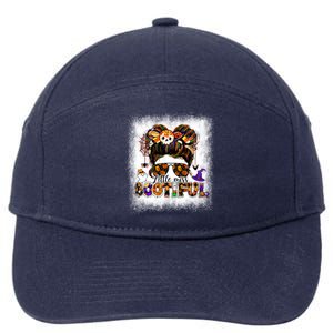 Funny Little Miss Bootiful Messy Bun Halloween Costume Gift 7-Panel Snapback Hat