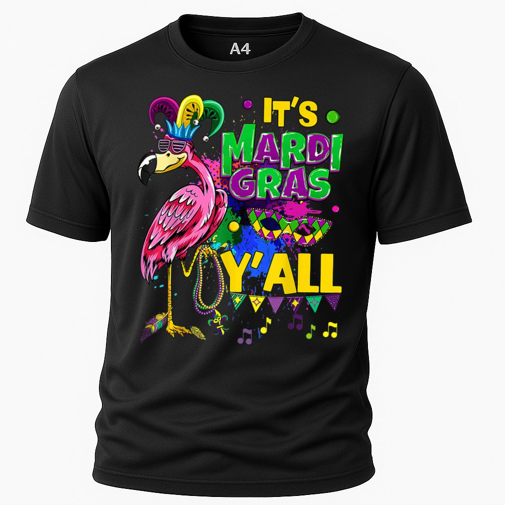 Flamingo Lover Mardi Gras Celebration New Orleans Louisiana Cooling Performance Crew T-Shirt