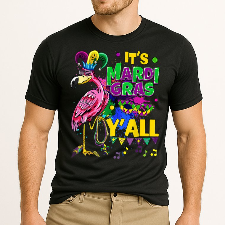 Flamingo Lover Mardi Gras Celebration New Orleans Louisiana Cooling Performance Crew T-Shirt