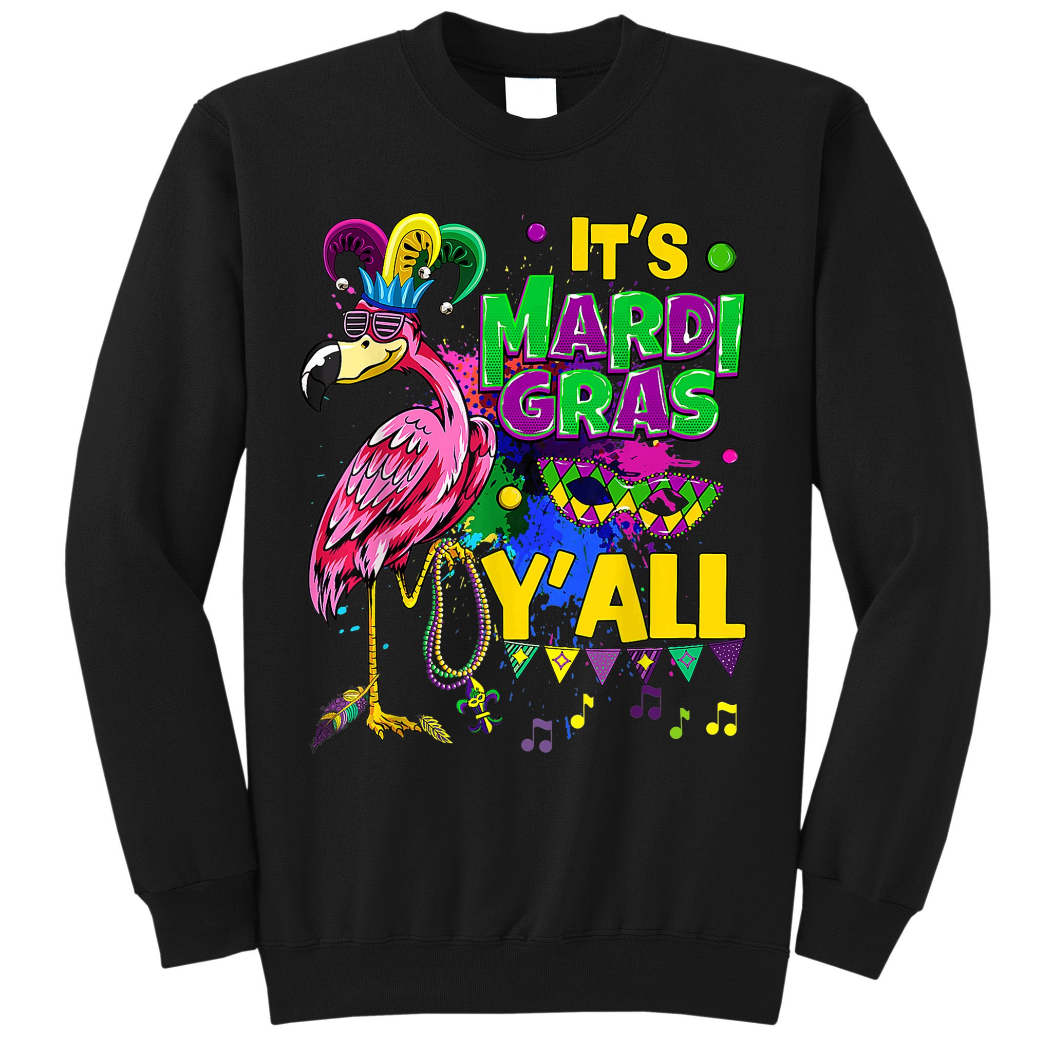 Flamingo Lover Mardi Gras Celebration New Orleans Louisiana Sweatshirt