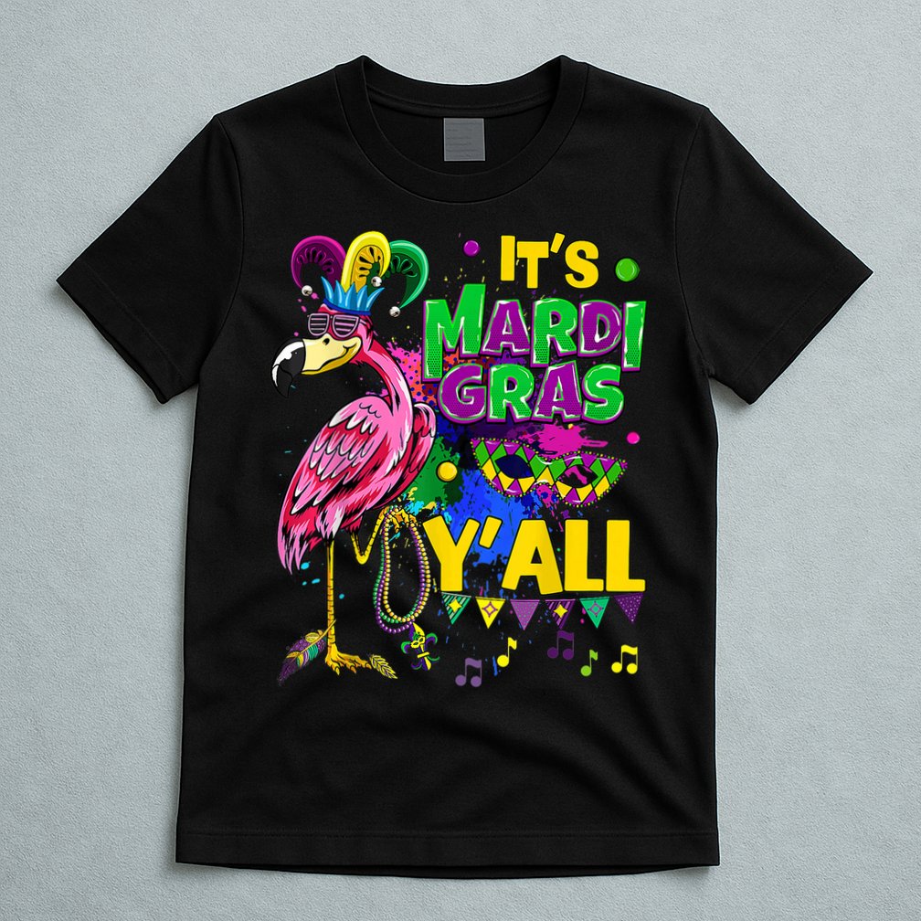 Flamingo Lover Mardi Gras Celebration New Orleans Louisiana T-Shirt