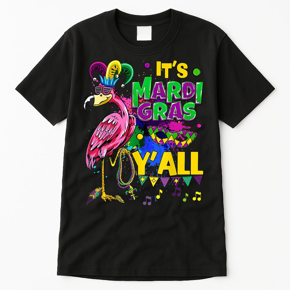 Flamingo Lover Mardi Gras Celebration New Orleans Louisiana Tall T-Shirt