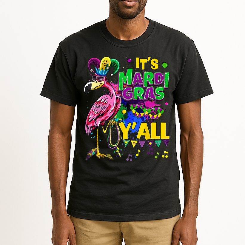 Flamingo Lover Mardi Gras Celebration New Orleans Louisiana Tall T-Shirt