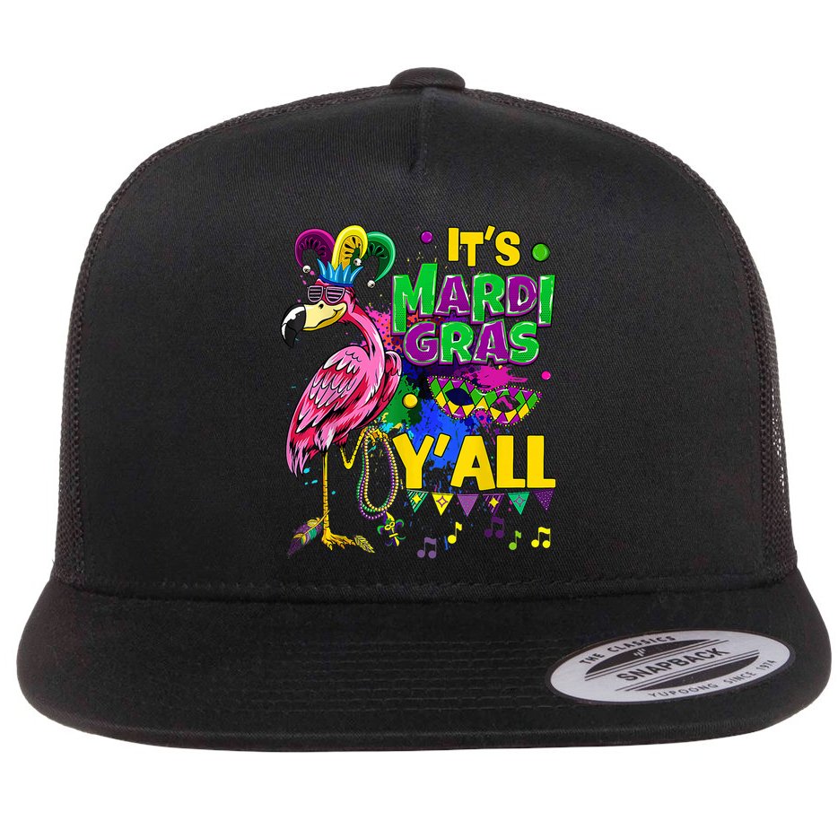 Flamingo Lover Mardi Gras Celebration New Orleans Louisiana Flat Bill Trucker Hat